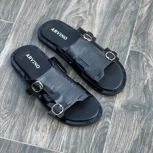 Black Double Monk Sandal