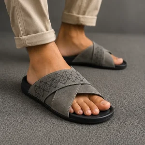 Crossed Grey Sandal
