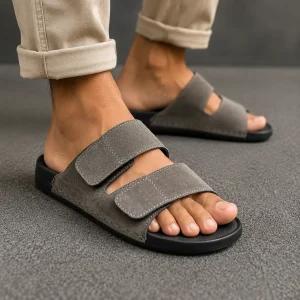 Grey Double Strap Sandal