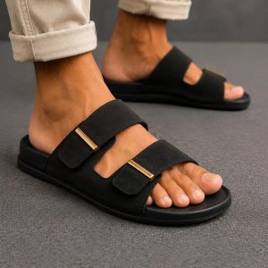 Black Golden Monk Sandal